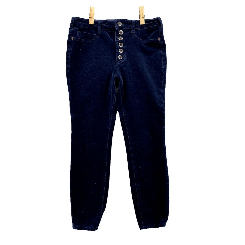 Anthropologie Pilcro Velour Pants Women's 29 High Rise Skinny Cropped Classic